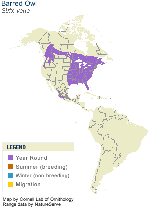 Barred Owl Distribution Map